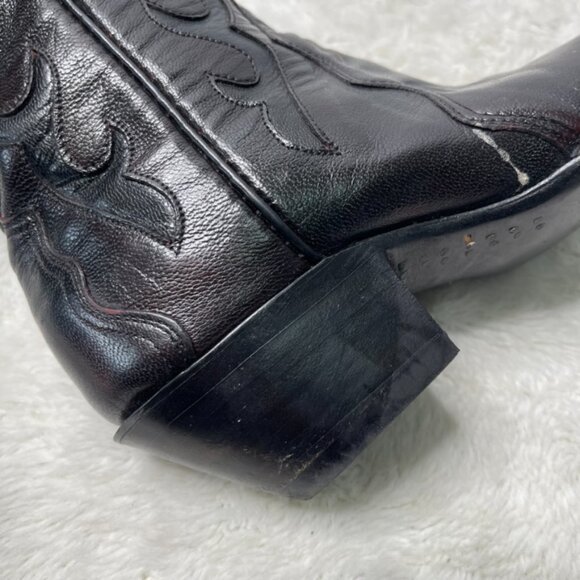 Black Jack Women's Brown Red Cowboy Leather Boots Size 7 - Picture 8 of 14